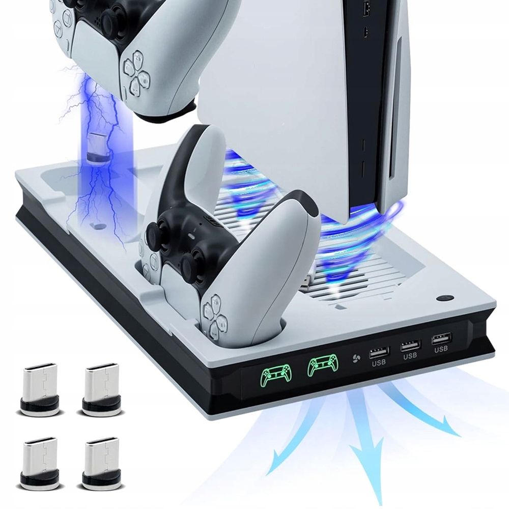 Stojak Chłodzący Z Ładowarką Do PS5 Digital Edition I PS5 Z Wentylatorami