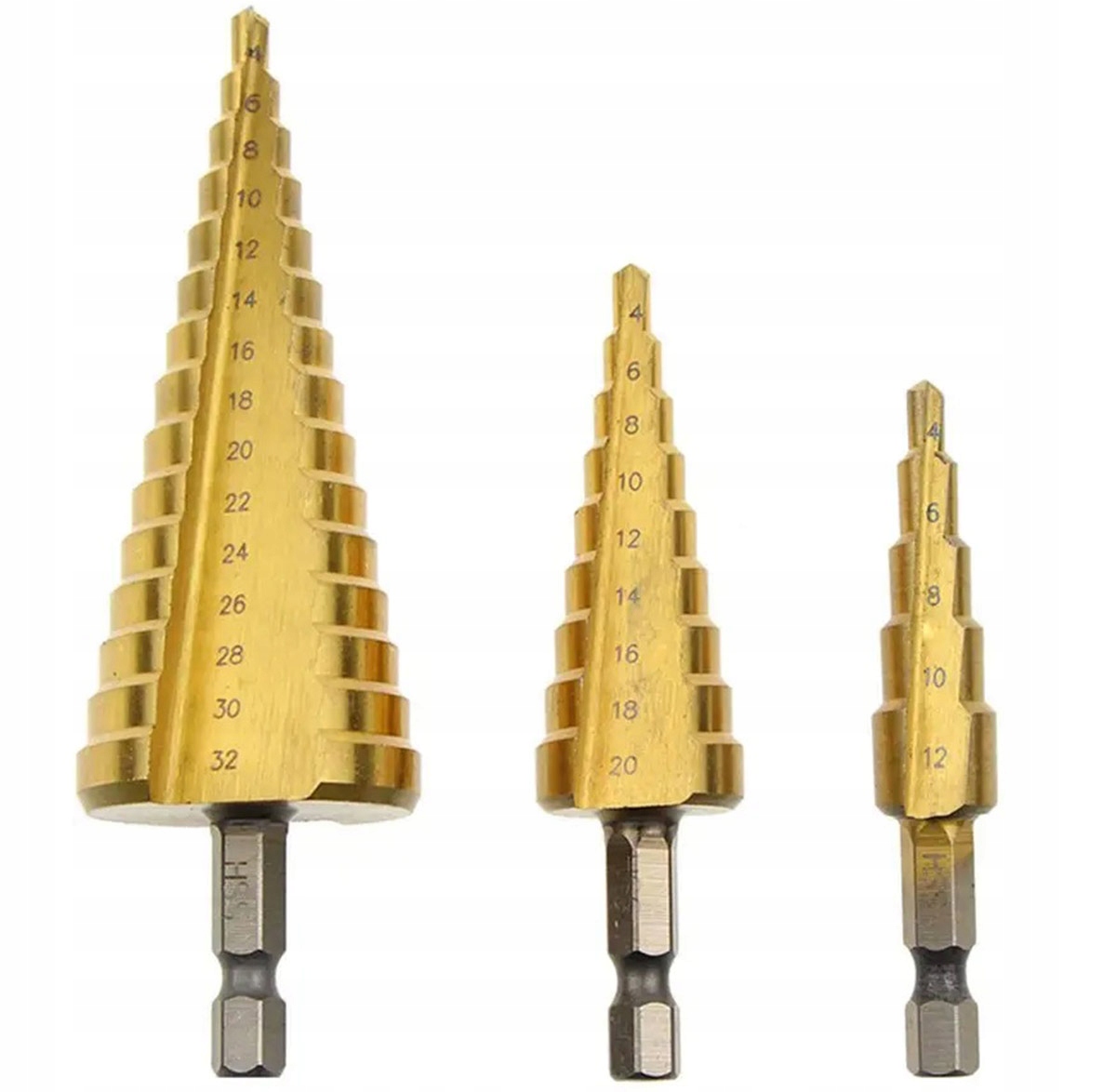 

NZ16 Wiertła Stopniowe Stożkowe 4-32MM Zestaw x3