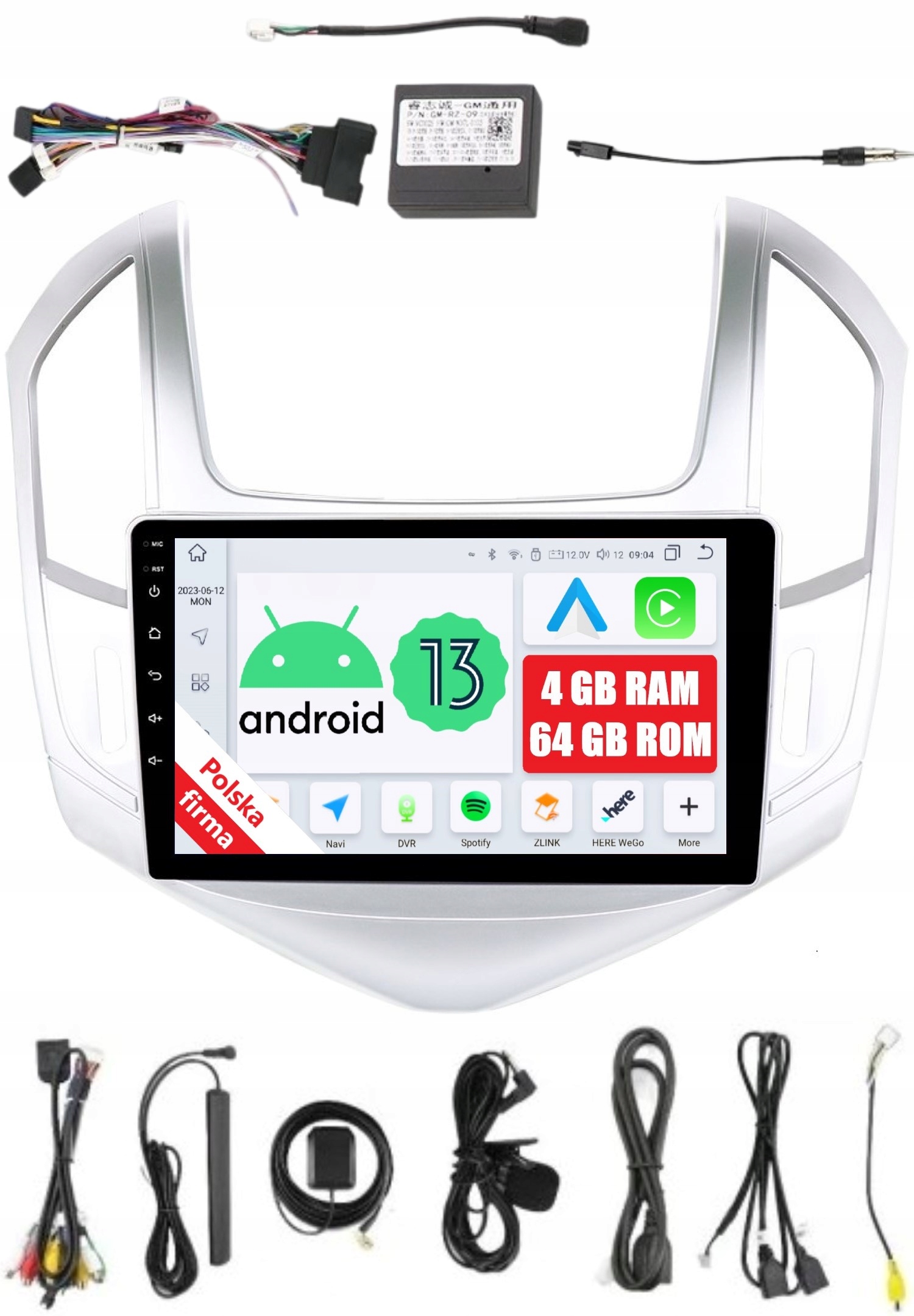 Navigácia Rádio 2DIN Android Chevrolet Cruze 1 I 4/64 Gb Dsp Carplay Lte