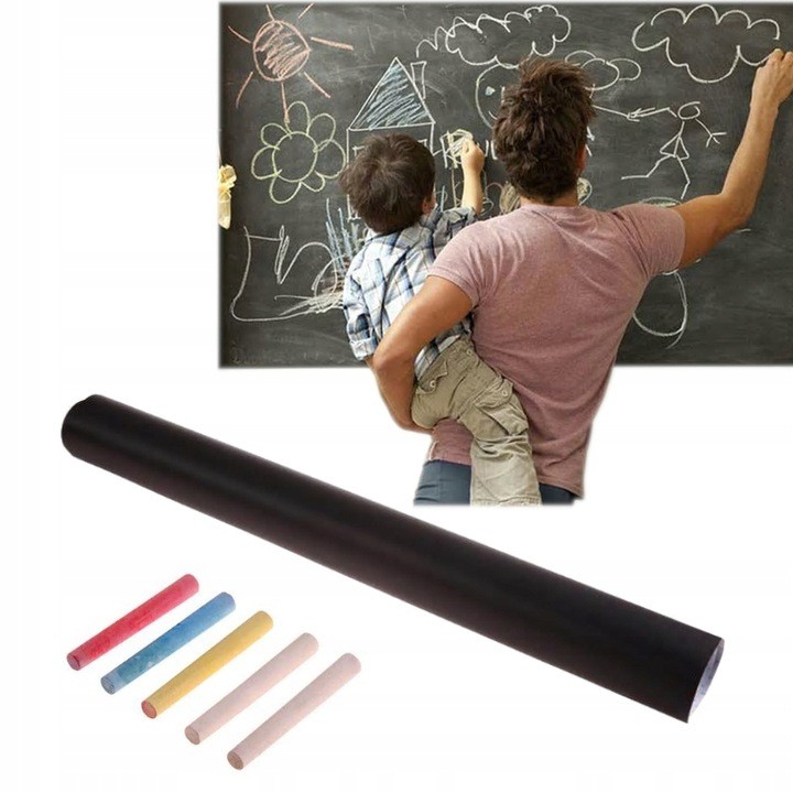 TABLICA CZARNA NAKLEJANA KREDOWA 45 x 200 + KREDA