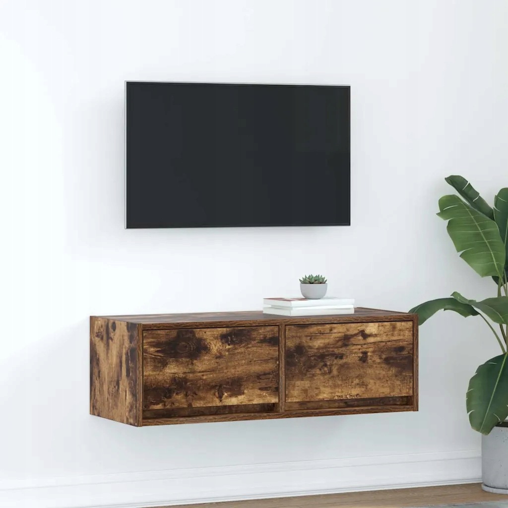 vidaXL Szafka Rtv Dąb wędzony 80x31x25,5 cm Drewno klejone