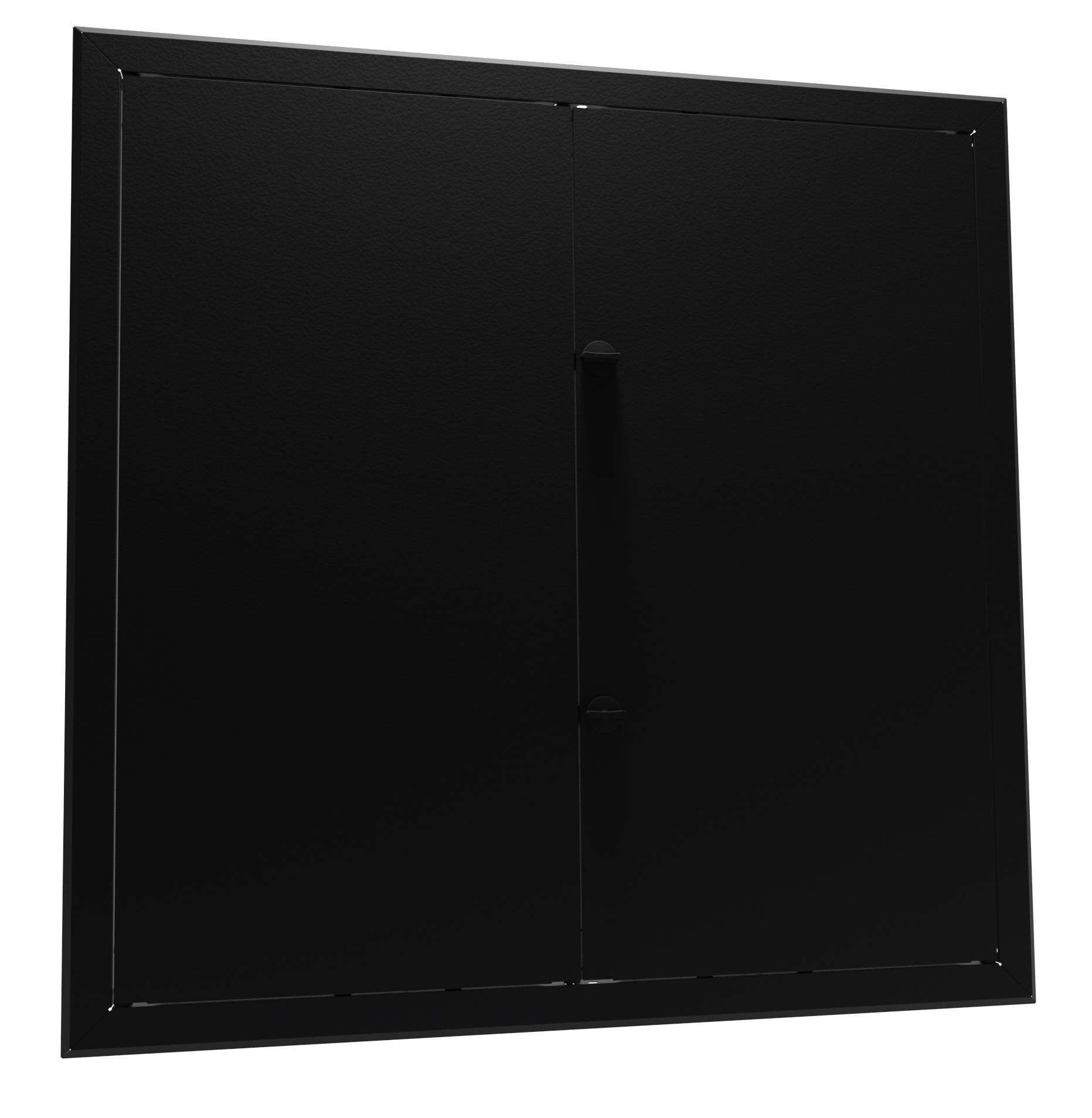 Revizní dvířka kovová, černá, krytka pro instalaci Wod Kan Gaz 100x120