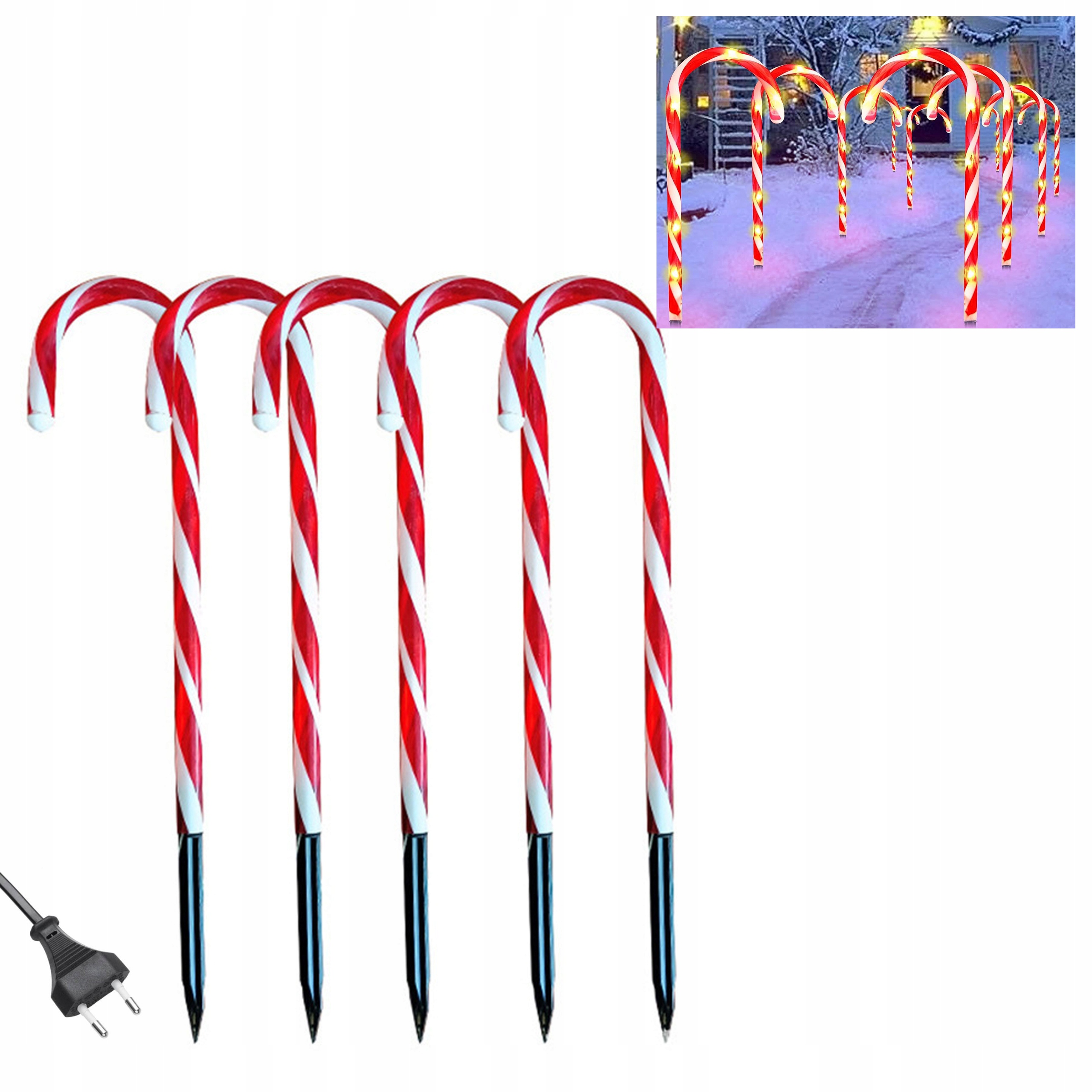 LAMPKI LED LASKI MIKOŁAJA CUKIERKI OZDOBA OGRODU GIRLANDA