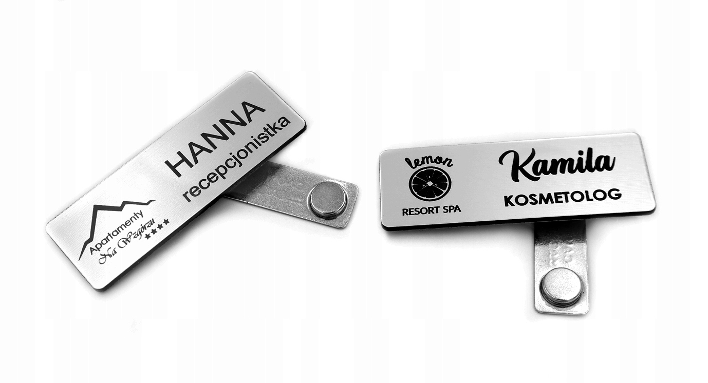 Magnetyczny IDENTYFIKATOR OSOBOWY PERSONALNE identyfikatory MAGNES 10 SZT Marka inny