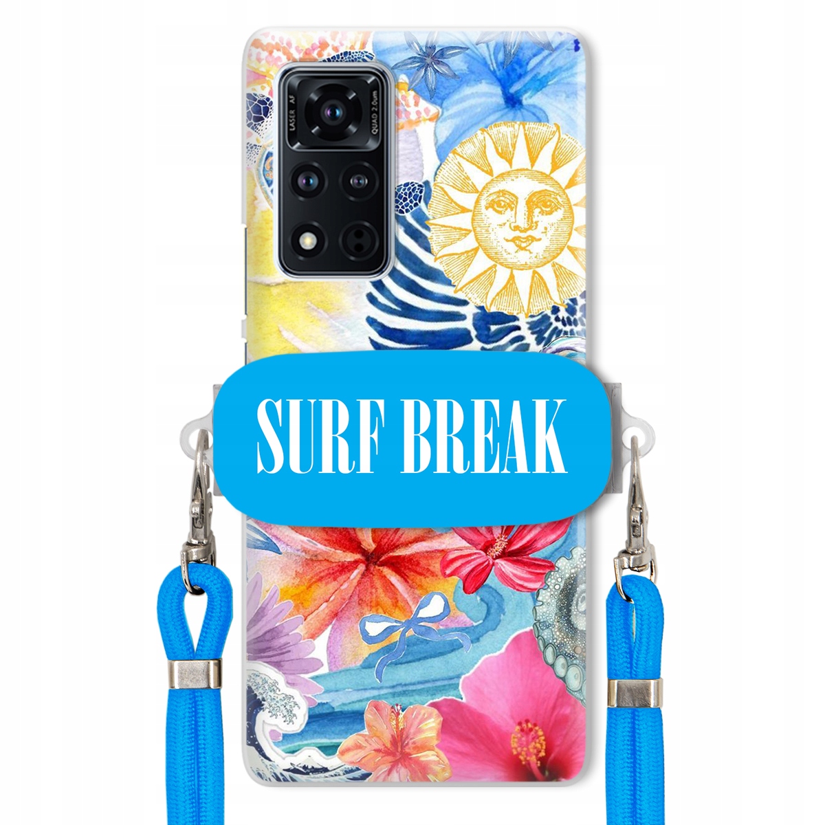 Puzdro pre Huawei Honor View V40 5G Crossbody Blue Držiak Surf Break
