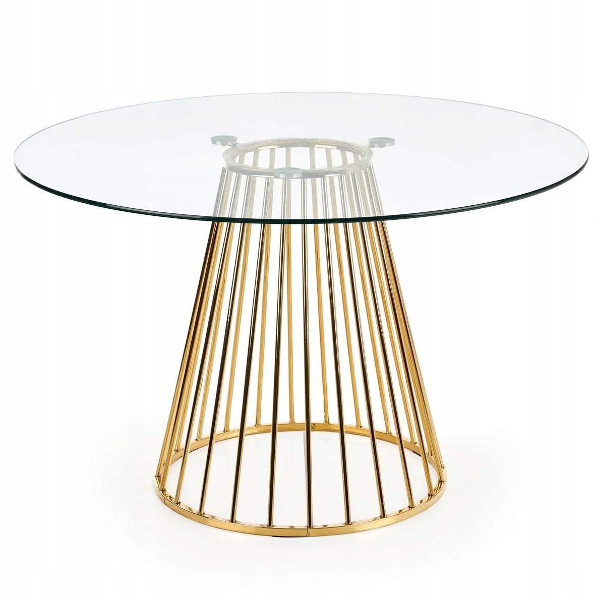 

Szklany Stół Okrągły ze Złotymi Nogami Liverpool