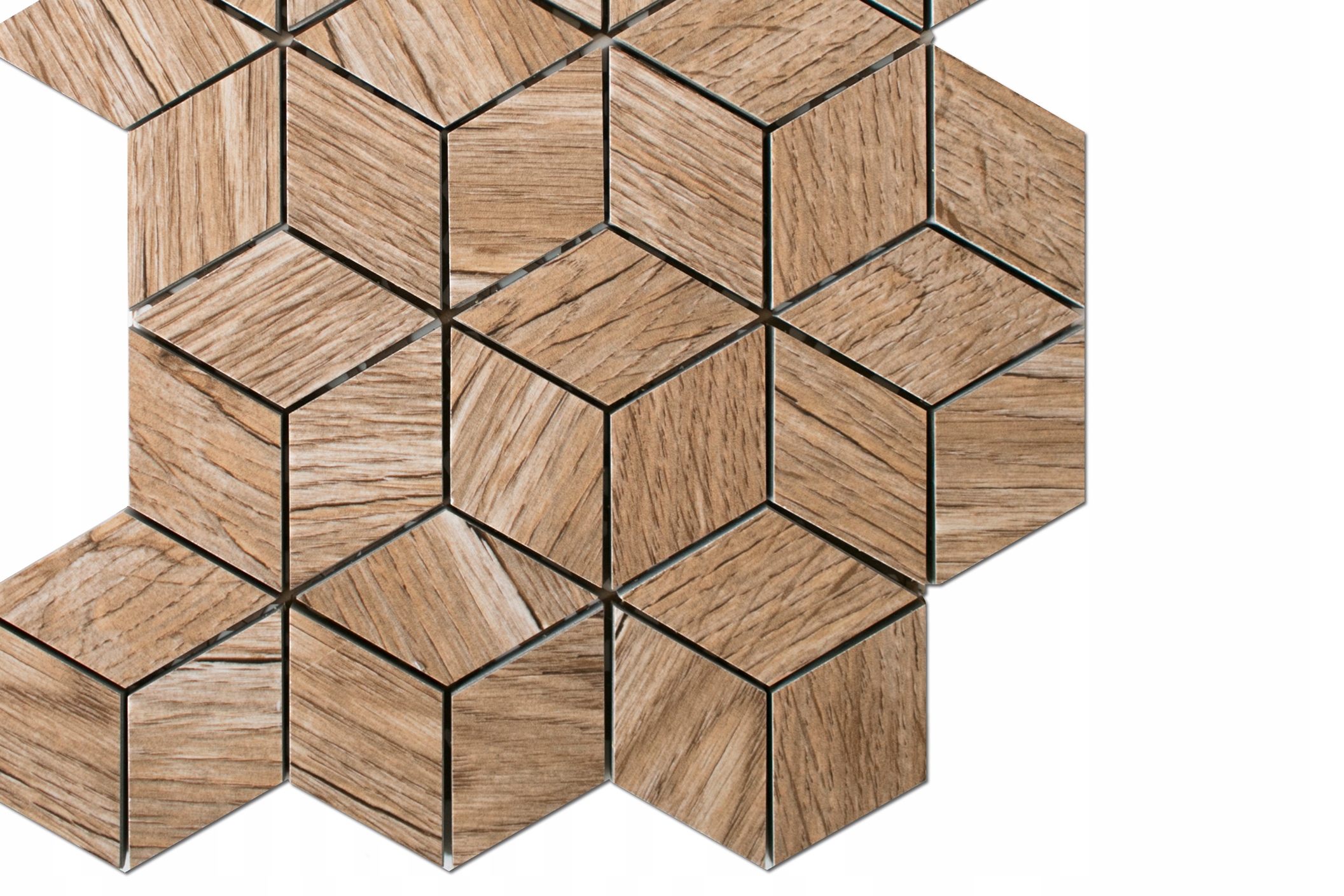 MOZAIKA GRESOWA DIAMOND ROMBY DREWNOPODOBNA WOOD Wykończenie matowe