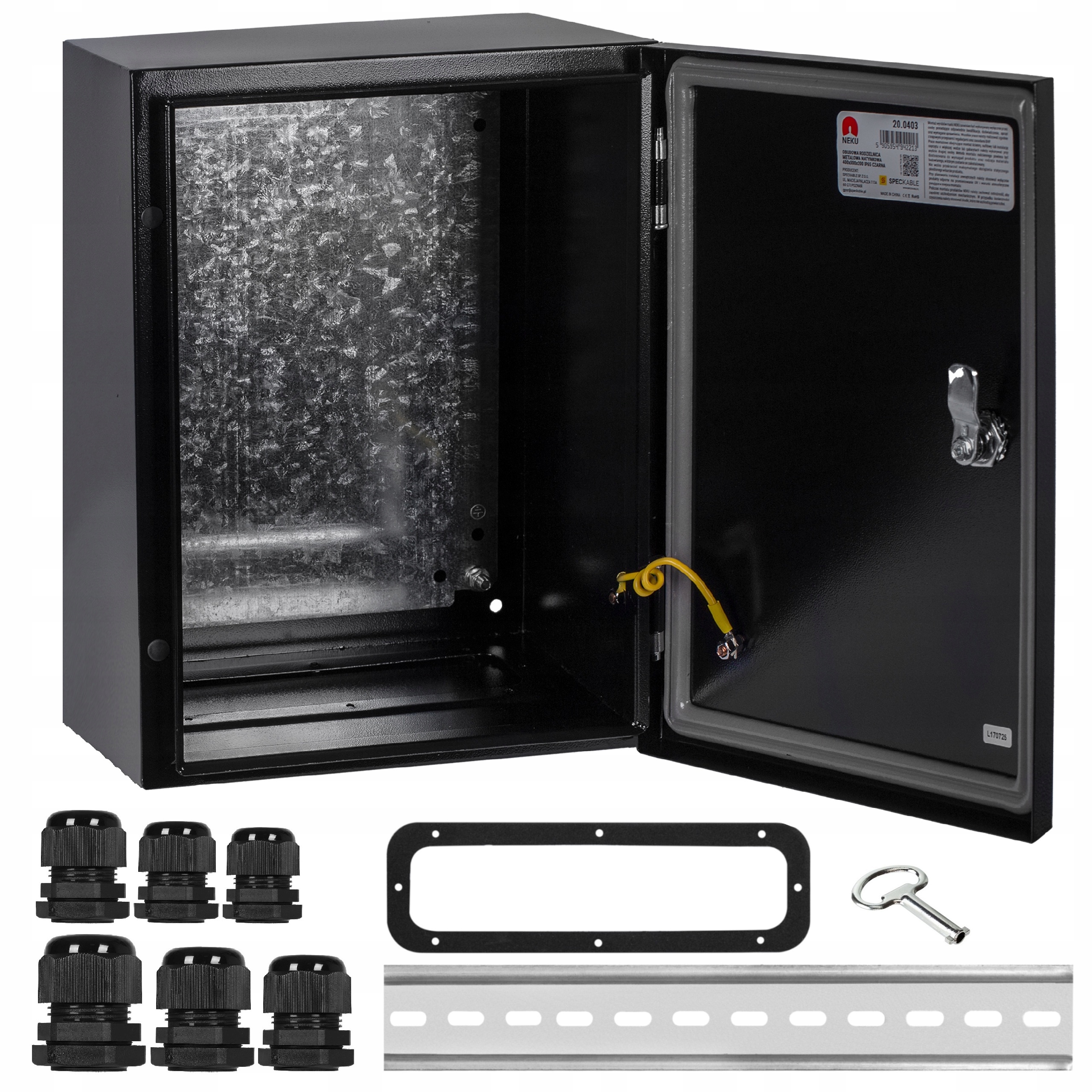 Obudowa Hermetyczna Rozdzielnica Elektryczna 400x300x200mm IP65 Czarna