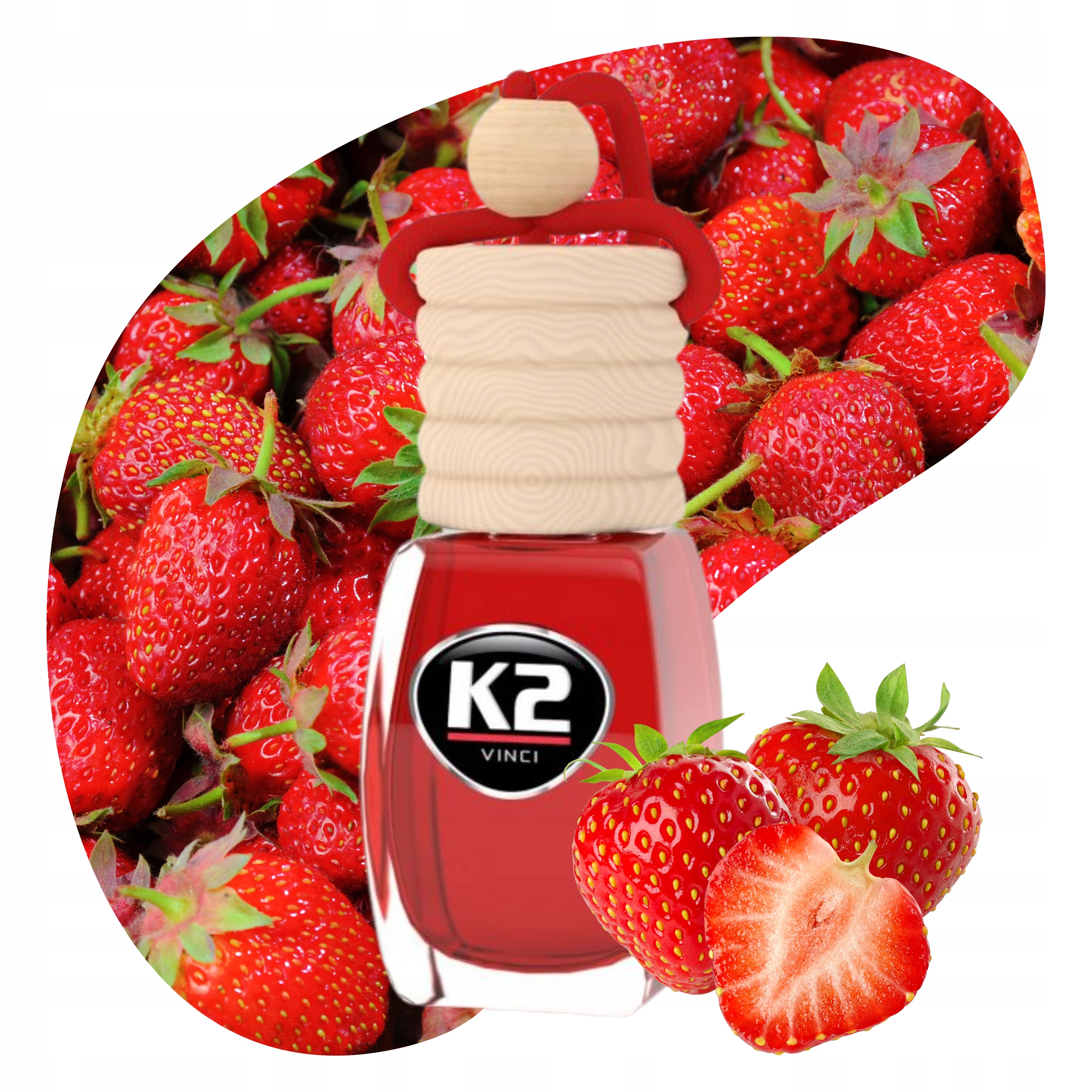 K2 VENTO INTENSYWNA ZAWIESZKA SAMOCHODOWA ZAPACH NA LUSTERKO TRUSKAWKA 8 ml