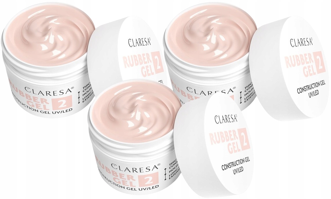 3 kusy Stavební Gel Rubber 2 12G Claresa Tixotropia Hustá konzistence