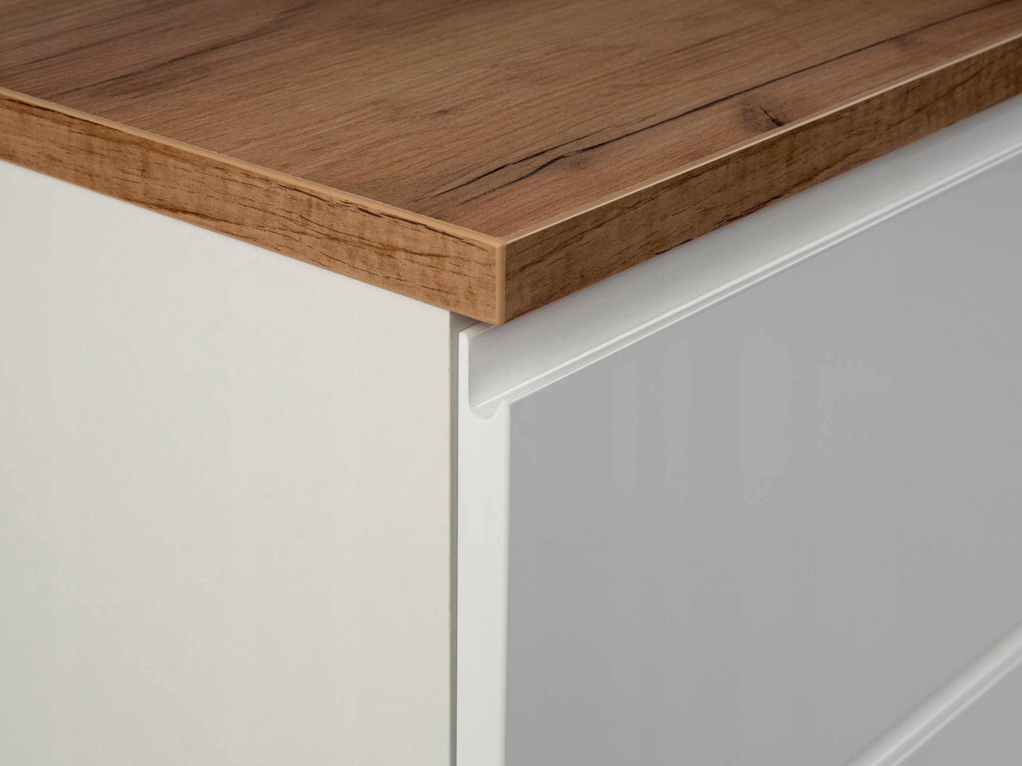 ZESTAW ŁAZIENKOWY Z BLATEM DĘBOWYM 80 biały połysk Kod producenta stam-80-blat dąb