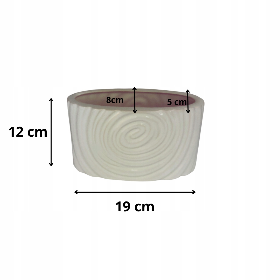 Osłonka ceramiczna biała wazon paski fale doniczka Rodzaj osłonka