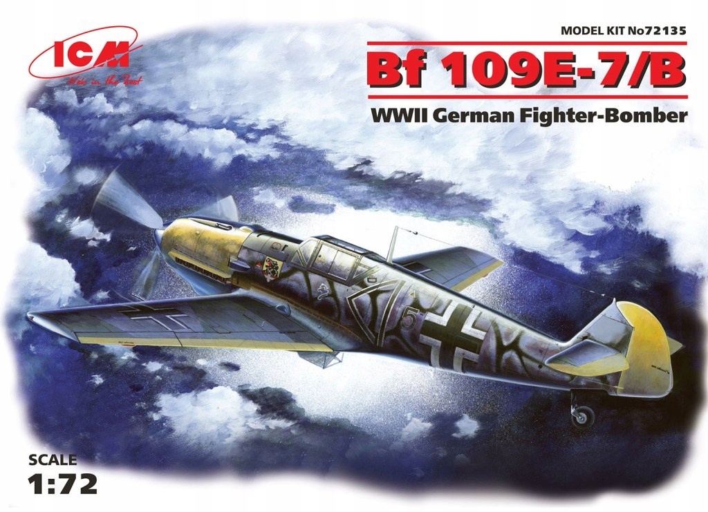 Messerschmitt Bf 109E-7/B Wwii German Fighter-Bomber 1:72