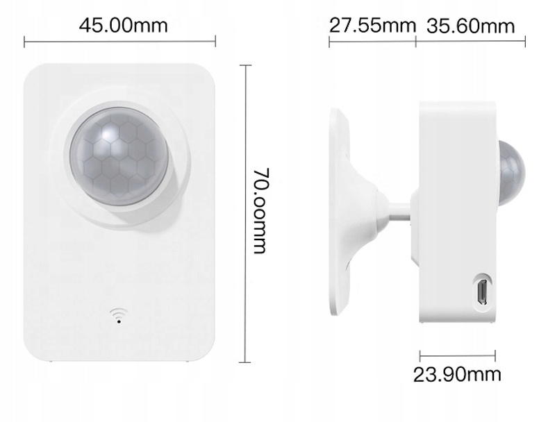 CZUJNIK RUCHU BEZPRZEWODOWY PIR APP TUYA WIFI Idomtuya