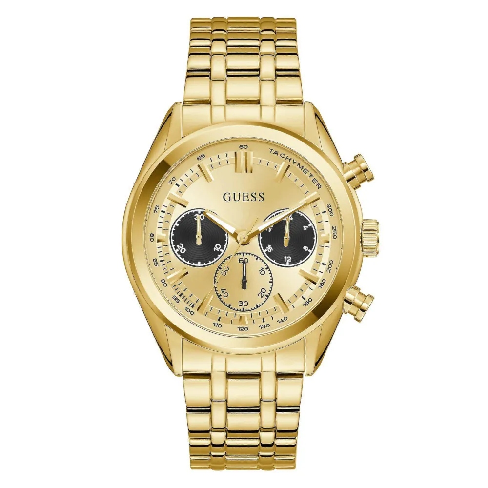 Guess Dawson zlaté pánské hodinky na multidatovém náramku GW0971G2