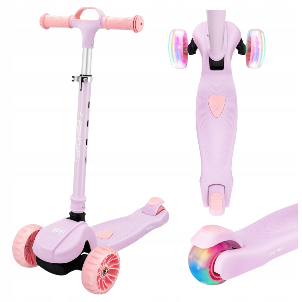 Hulajnoga Trójkołowa Balansowa Składana Regulowana Kółka Led Dla Dziecka