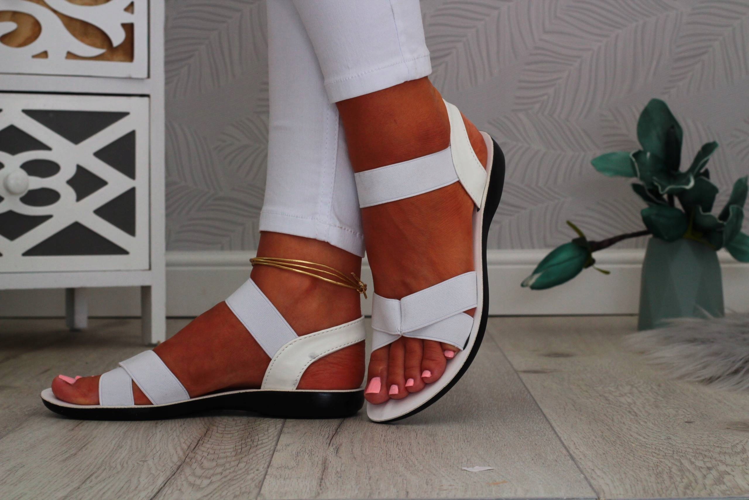 SANDAŁY DAMSKIE SPORTOWE GUMA PŁASKIE Długość wkładki 23.5 cm