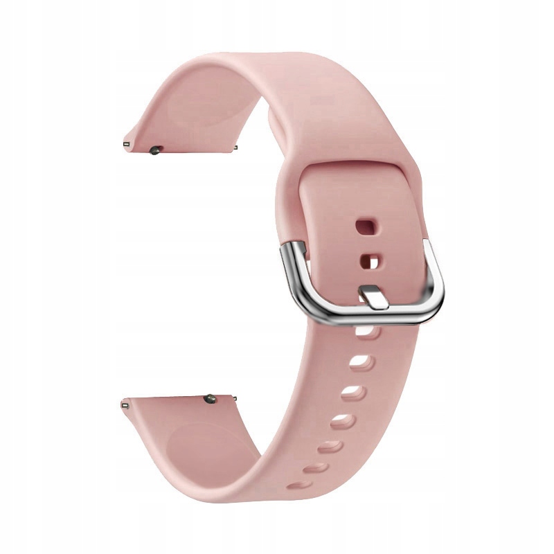 Różowy Pasek Silikonowy ze Srebrną Klamrą do Modnych Zegarków Huawei Watch