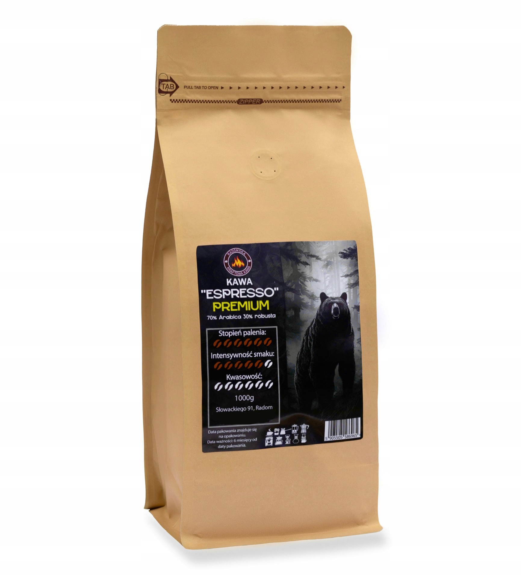 Káva Espresso Premium 1000g Směs 70/30 Klasická