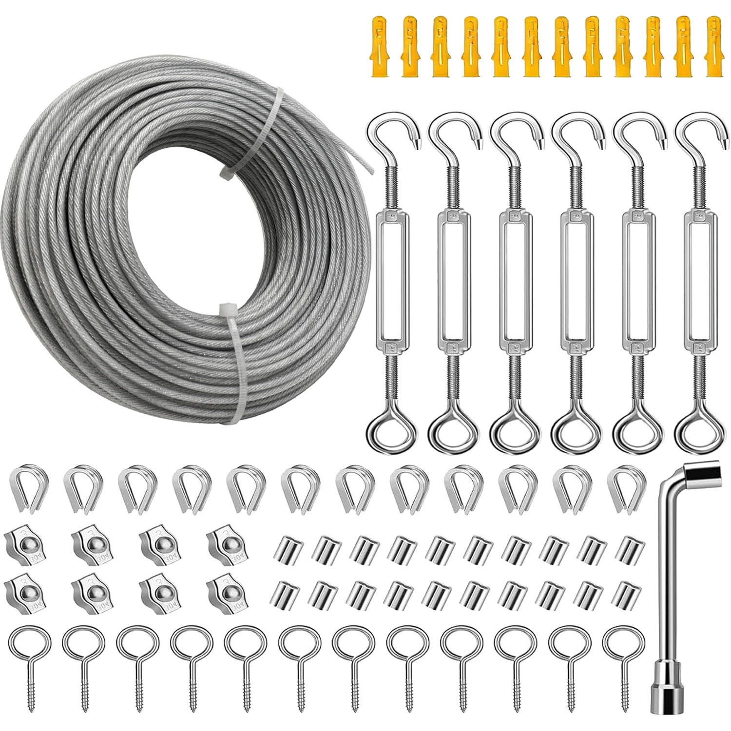 Ocelové lanko 7x7 v Pvc krytu 2 mm 35 m nerezová ocel 304 Set 72v1