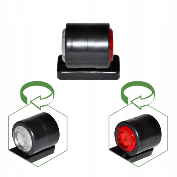 LAMPA 12 LED OBRYS BIAŁO-CZERWONA UNI BOCZNA