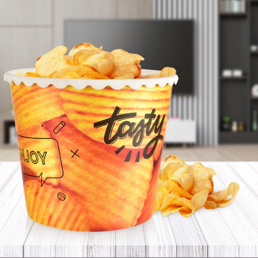 Pojemnik NA PRZEKĄSKI popcorn chipsy pudełko miska Kolor wielokolorowy