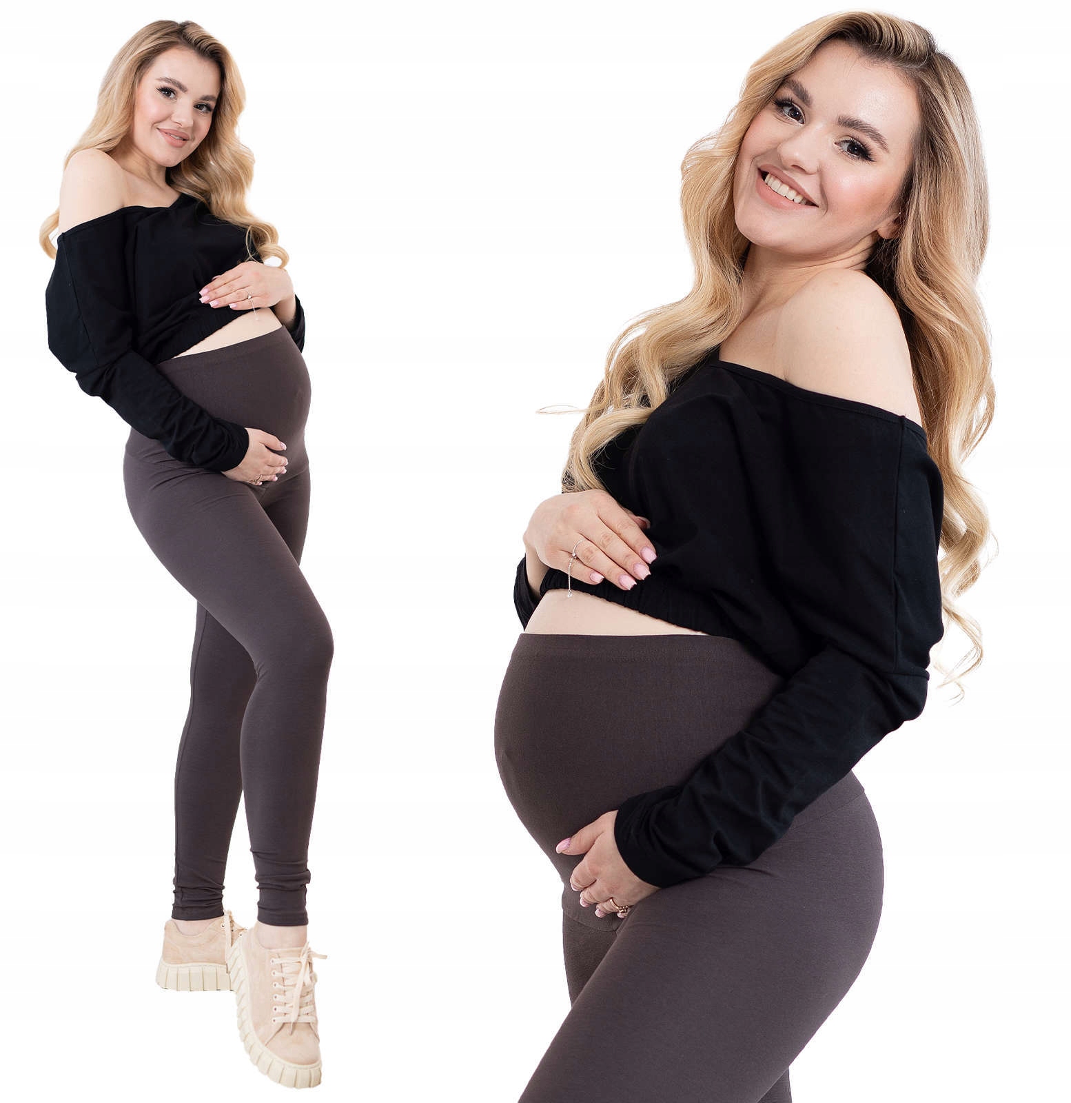 

Legginsy Ciążowe Plus Size Z Panelem Leginsy XXXL