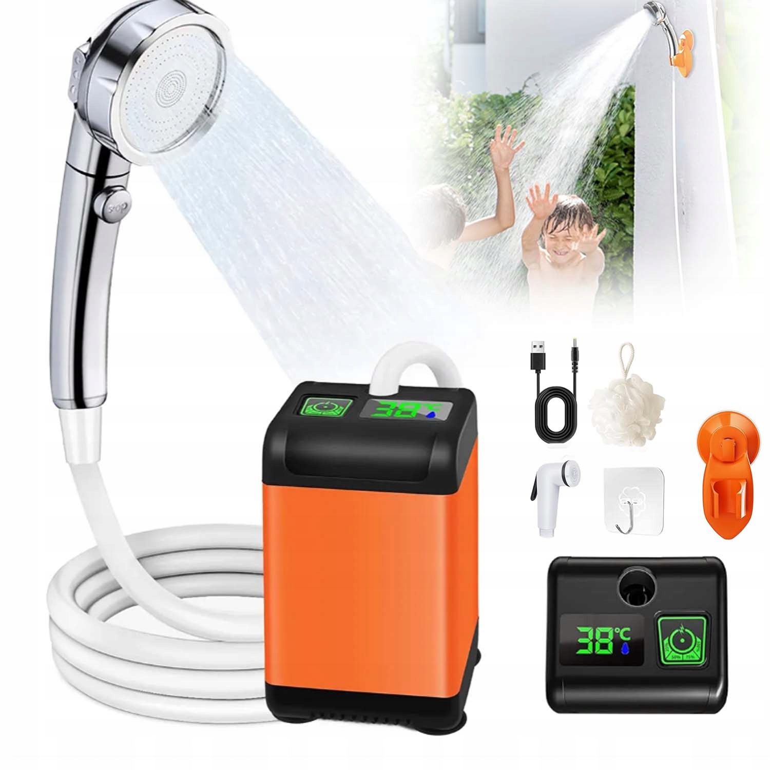 Prysznic Turystyczny Kempingowy Usb Pompa Elektryczna Akumulator 6000MAH