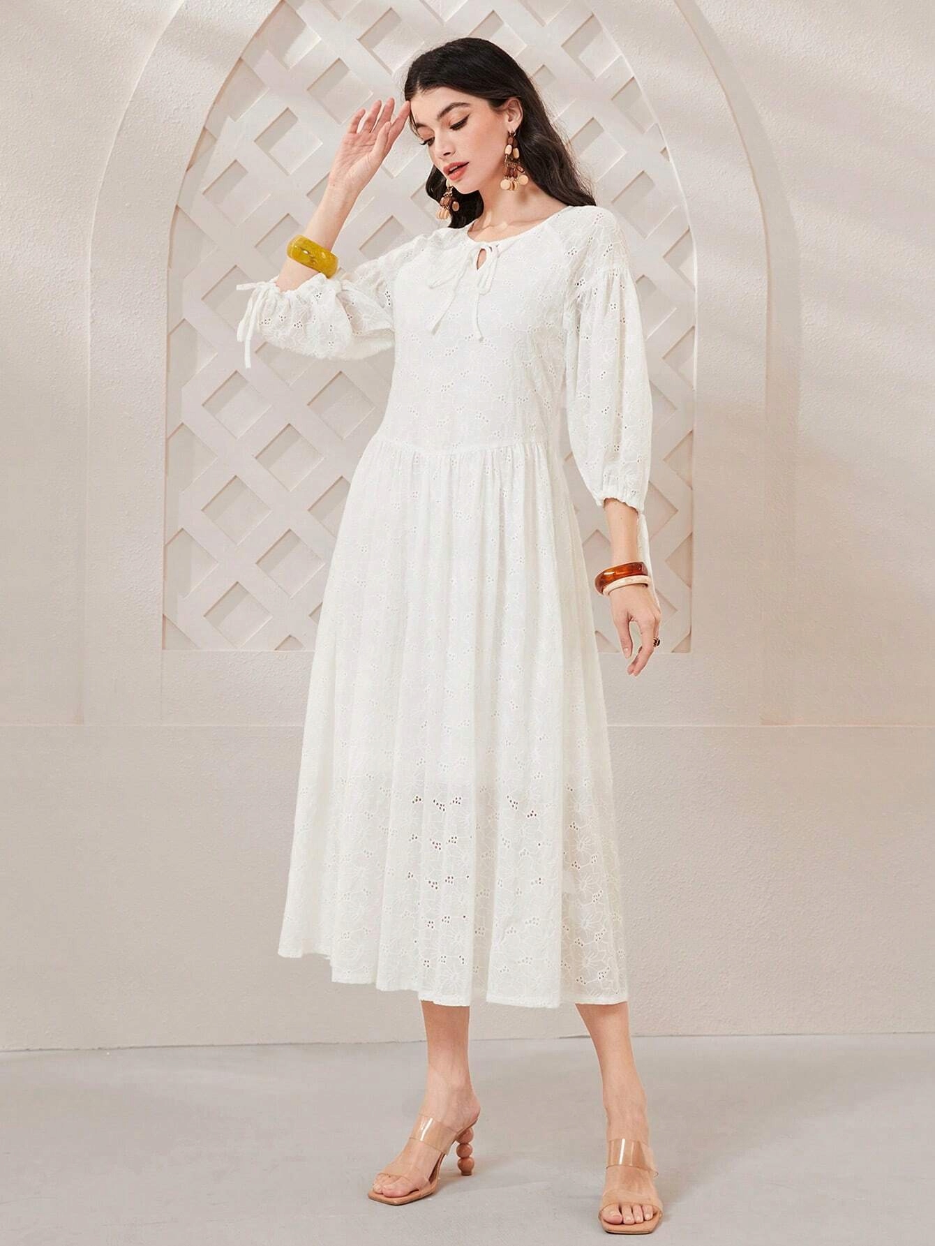 Šaty MIDI Bílá Casual Shein S 36