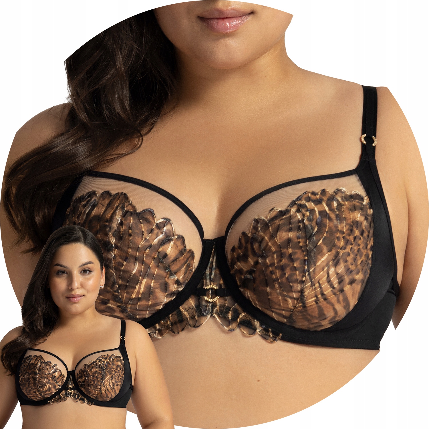 Ava 2144 Liana classy černá výšivka tyl měkká podprsenka 80E Soft