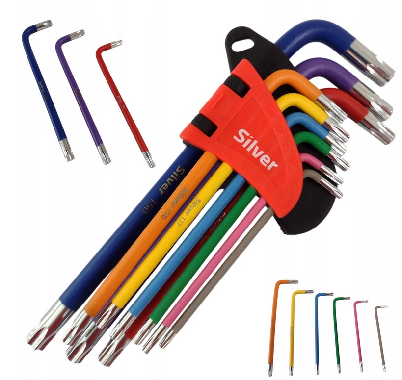 Zestaw Kluczy Imbusowych Imbusy Torx T10H–T50H Torxy 9 elementów