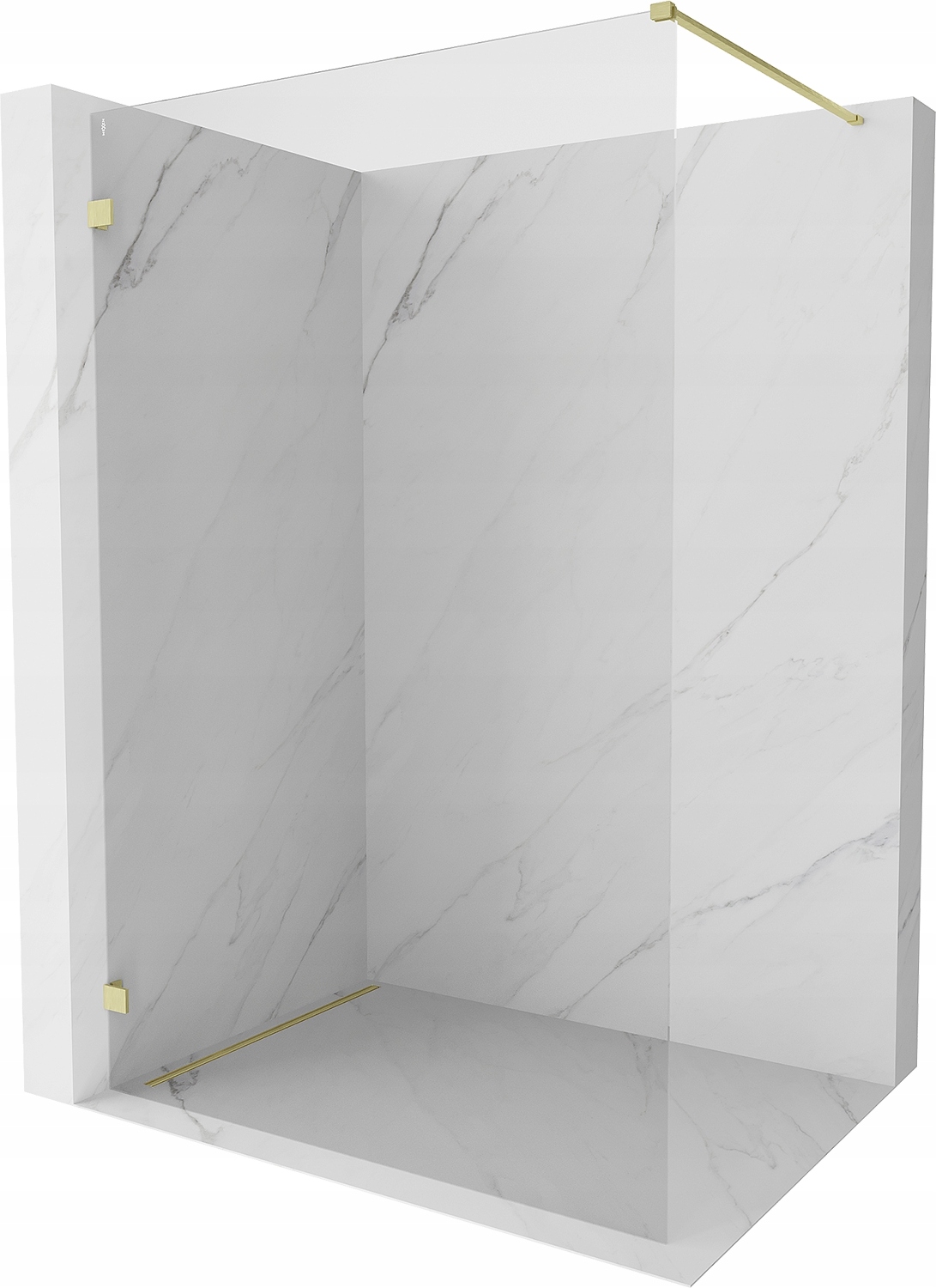 Mexen Lunar Walk-in sprchová stěna levá 110x200cm 8mm zlatý kartáčovaná