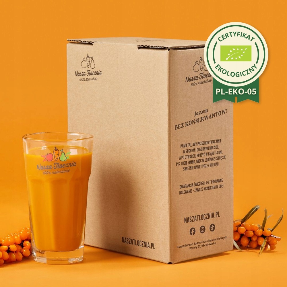 Eko Rakytník Rakytníkový lisovaný džus 100% Nfc ekologický Bio Vitamín C 3L