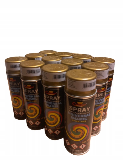 Barva 12 ks Lak Sprej Smalt 400ml Ral Zlatá