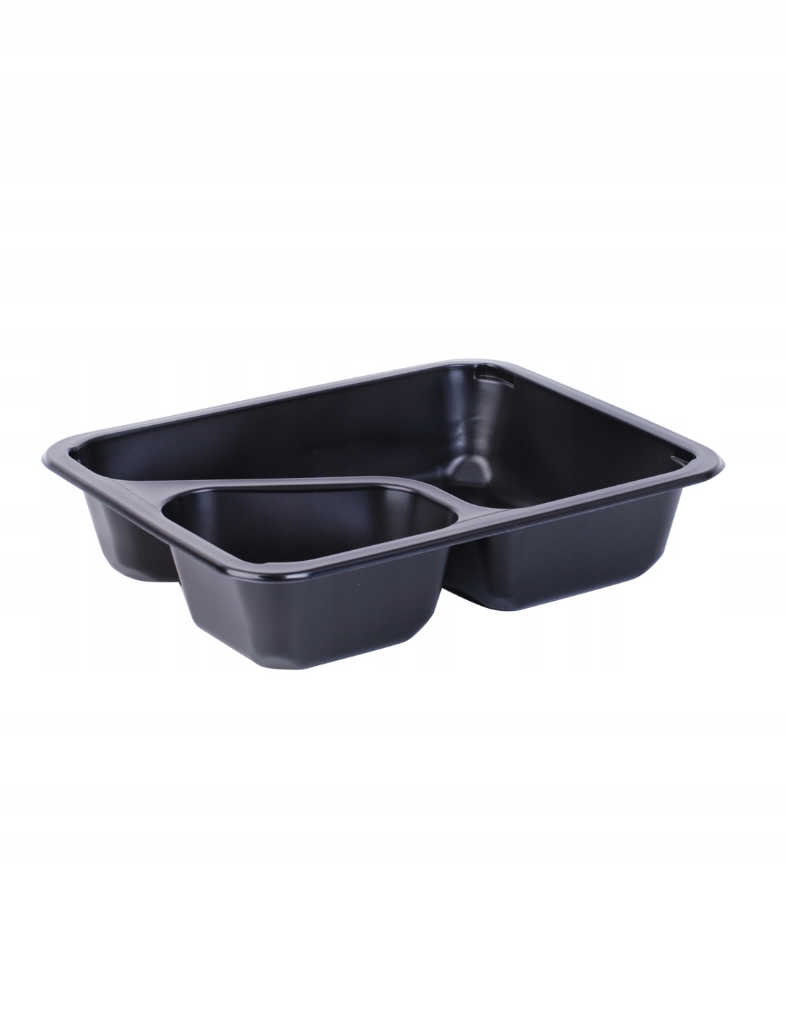 Pojemniki obiadowe do zgrzewu czarne 50szt 2komory Pojemność naczynia 950 ml