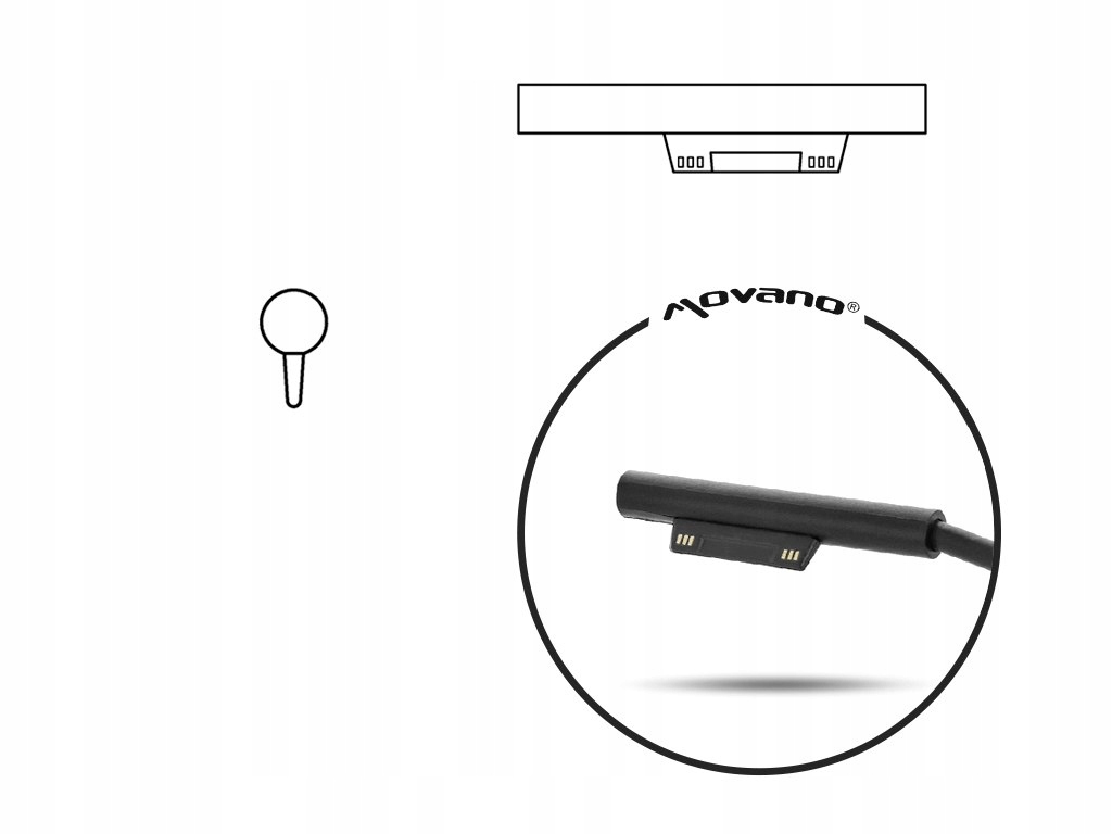 Ładowarka zasilacz movano tablet microsoft surface - 12v 2.58a Napięcie wyjściowe 12 V