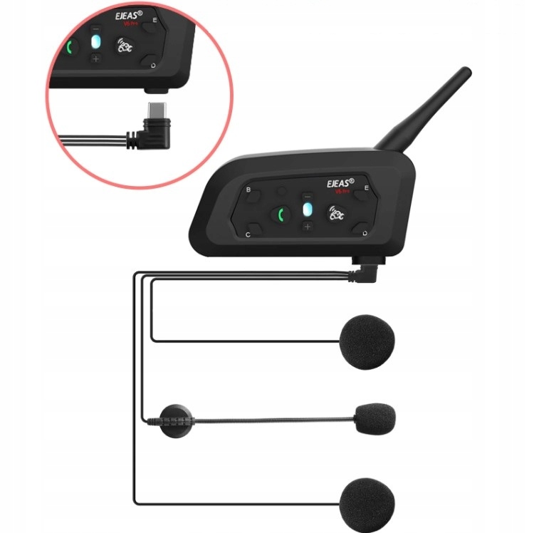 ZESTAW SŁUCHAWKOWY Z MIKROFONEM INTERKOM EJEAS V6 PRO KASK MOTOR MOTOCYKL Producent Ejeas