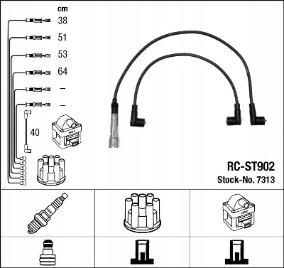 RC-St902/NGK ПРОВОДА ВЫСОКАЯ. NAP. SEAT ОРОСА/C NGK