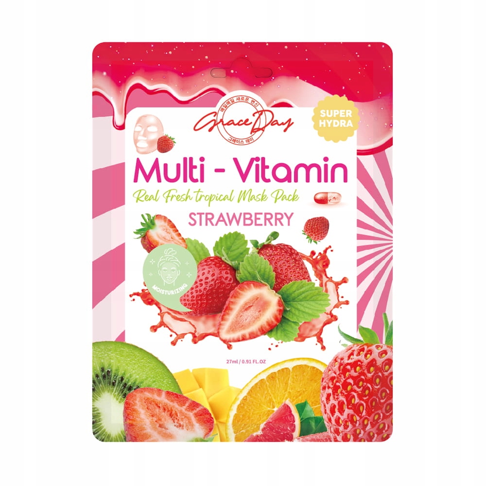 

Grace Day Multi-vitamin Maska w płachcie Truskawka
