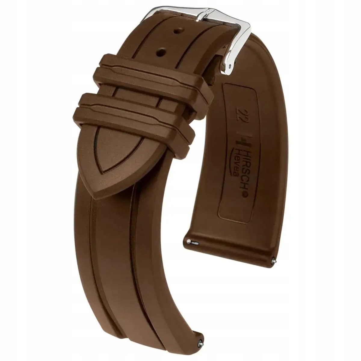 Černý kaučukový pásek 22 mm Hirsch Hevea 40458815-2-22