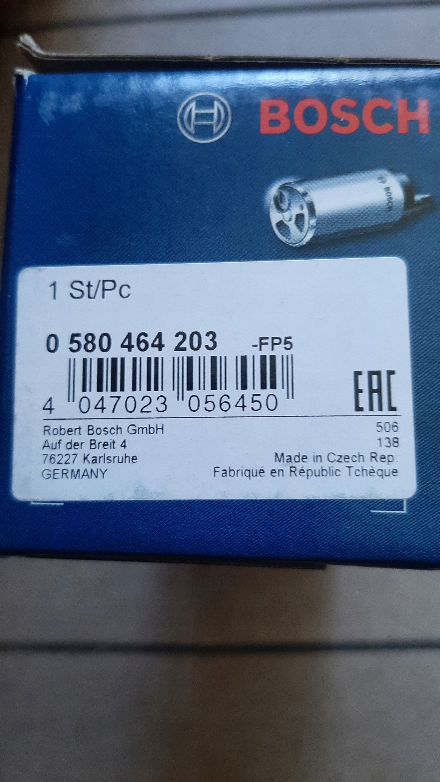 POMPA PALIWA ELEKTRYCZNA BOSCH 0580464203