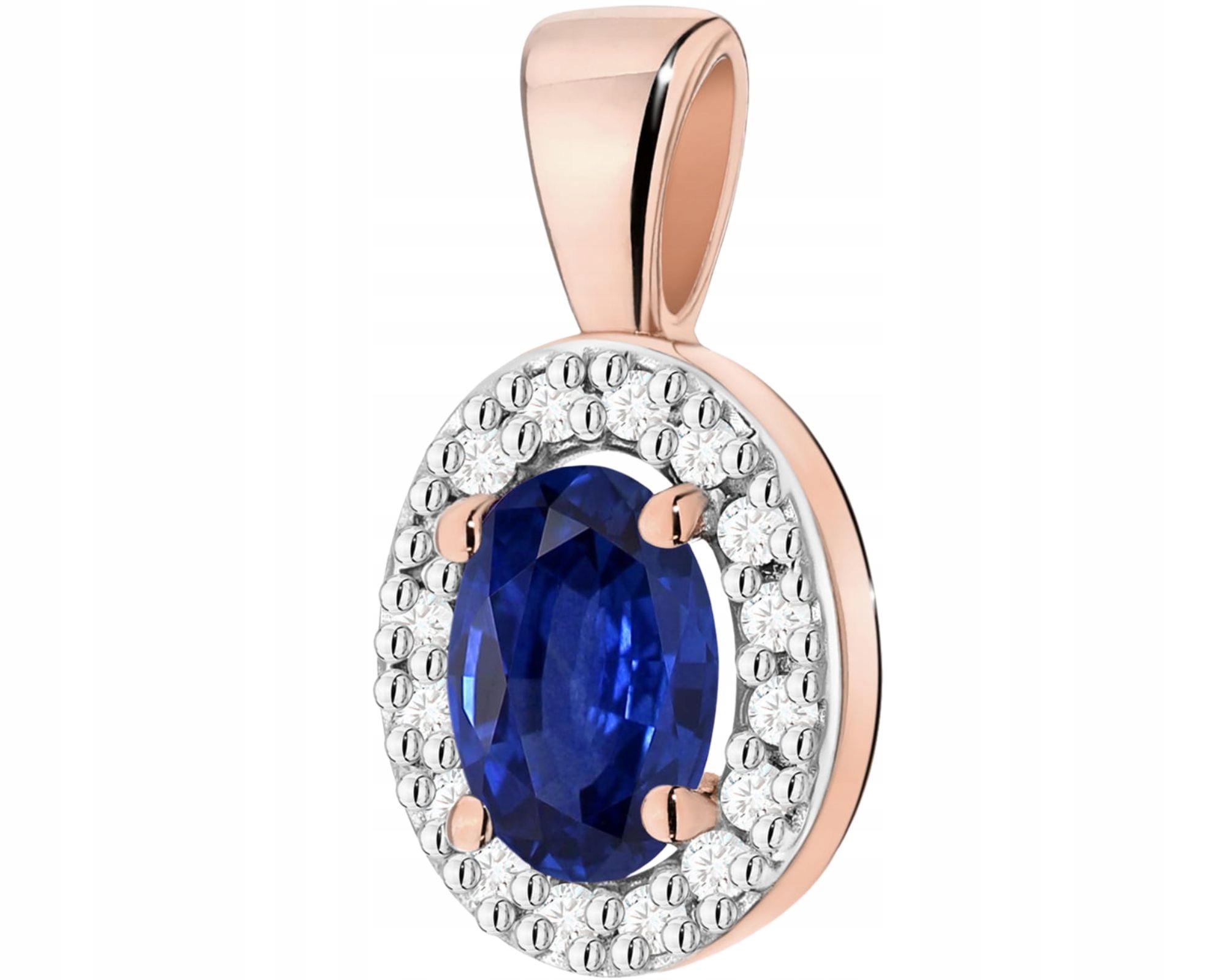 Zlatý Elegantní Přívěsek Se Safírem A Diamanty 585