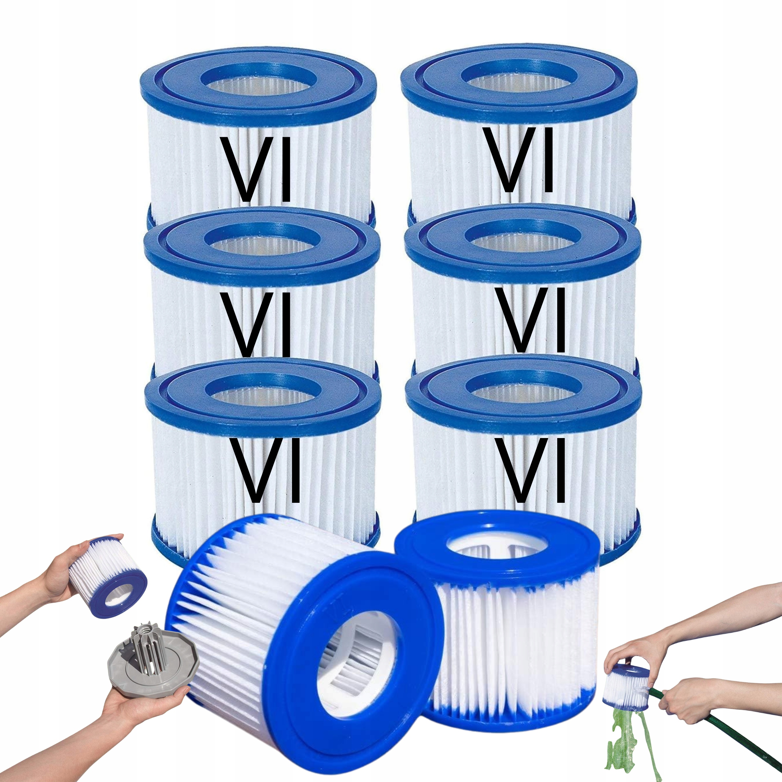 Filtr filtry do pompy Spa 6 sztuk Bestway 60311 Lay Z Spa