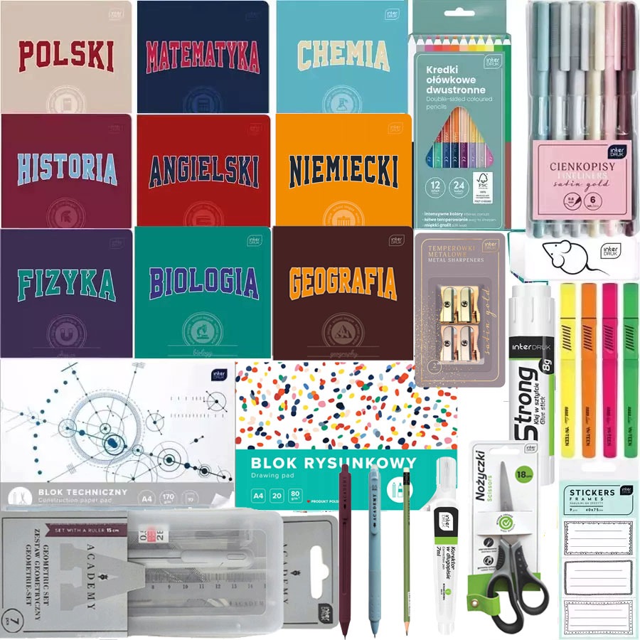 duża Wyprawka Szkolna Przybory Szkolne Zeszyty Tematyczne klasa 4-8
