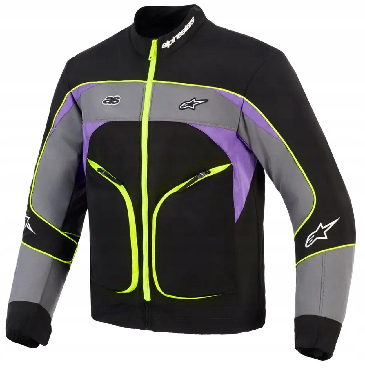 Bunda Alpinestars Unite Jacket Fialová/Čierna/Sivá/Žiarivo Zelená M