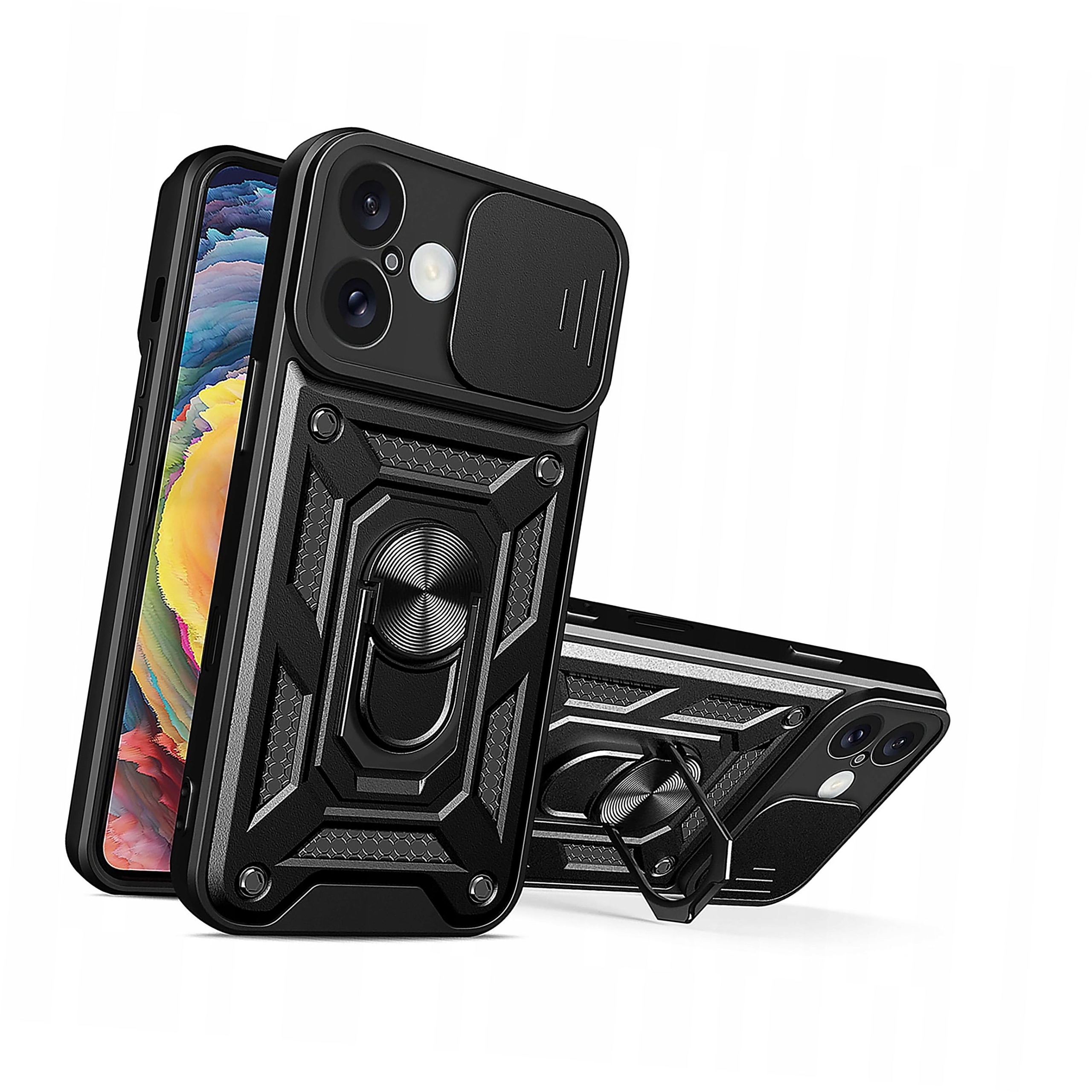 Plecki Etui Hybrid Armor Camshield do iPhone 16 Plus pancerne czarne