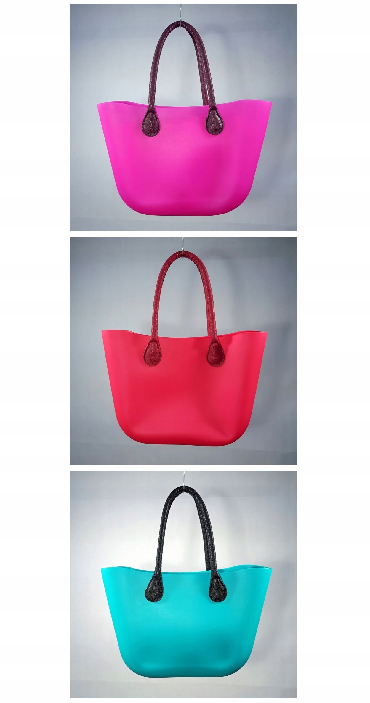 O TORBA GUMOWA TOREBKA JELLY SHOPPER BAG HOBO TGS Wzór dominujący bez wzoru