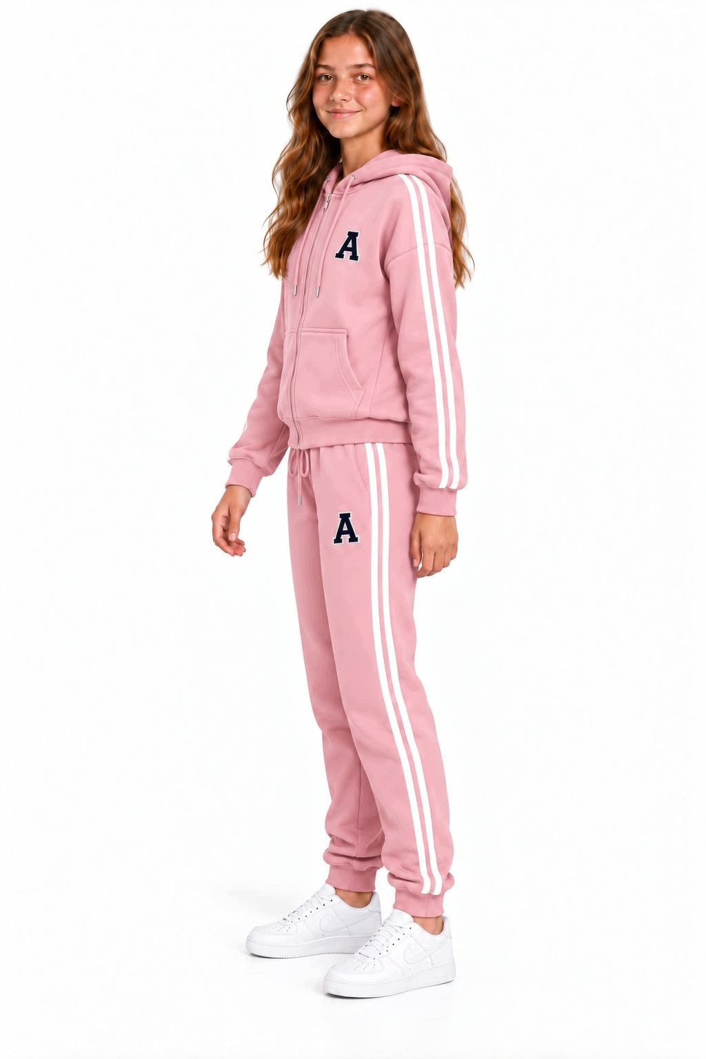 Dres młodzieżowy dziewczęcy różowy ocieplany bluza na zamek 164 L xl