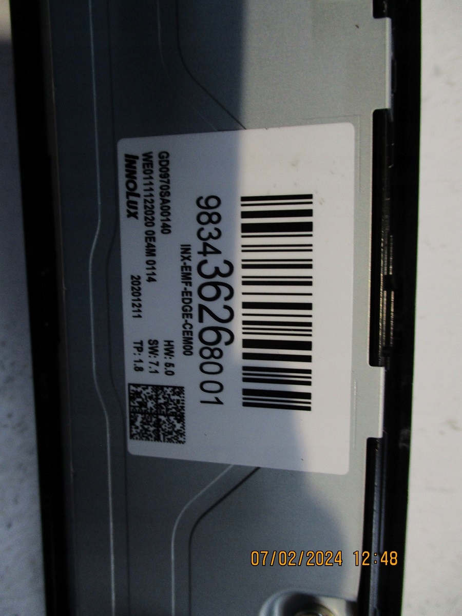 display RADIA PEUGEOT 408 9834362680