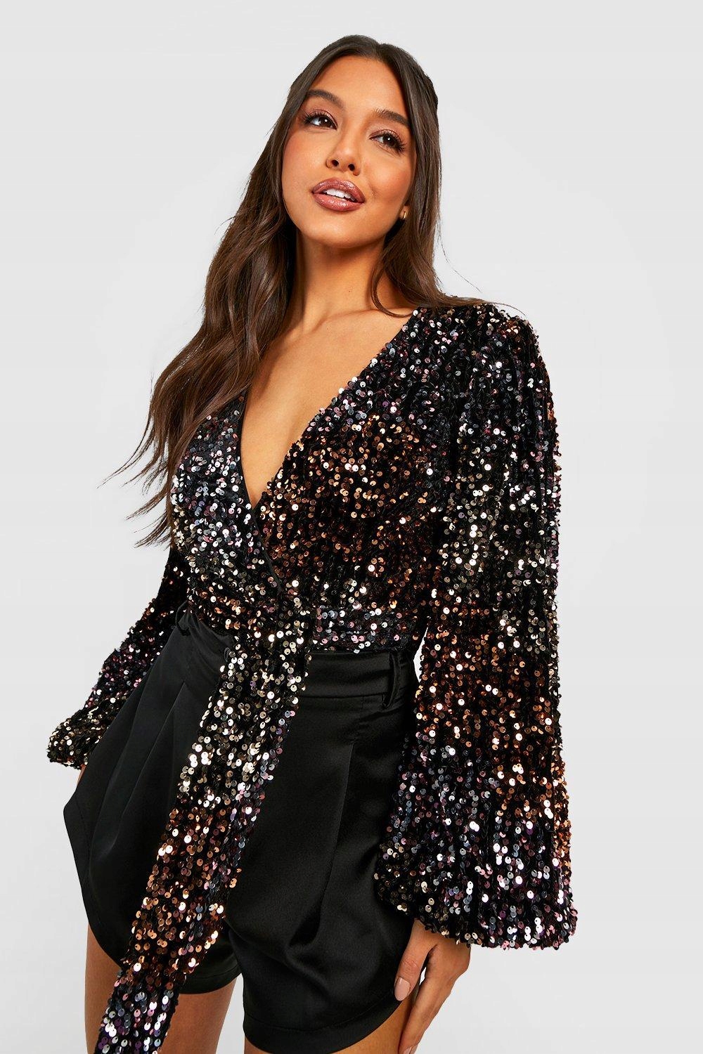 IC47206 *BOOHOO BODY BOGATO ZDOBIONE CEKINAMI PASEK XXL